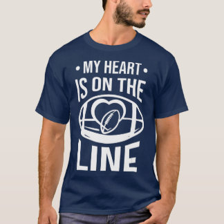 T-shirt Lineman Football Mon Coeur Est En Ligne Offensive