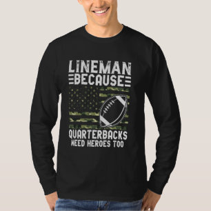 T-shirt Lineman Football Patriotique États-Unis Drapeau am