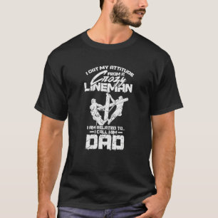 T-shirt Lineman Papa papa papa papa père Fête des pères dé