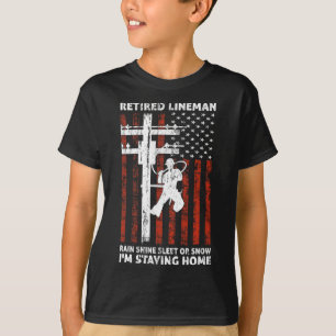 T-shirt Lineman Retraite 4 juillet drôle Novelty Man W