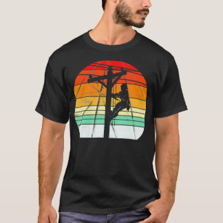 T-shirt Lineman Retro style Electricien Soutien