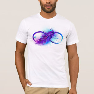 T-shirt L'infini avec plume violette