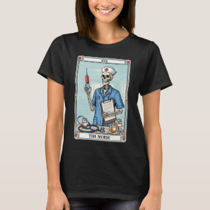 T-shirt L'infirmière Skeleton Tarot Card Halloween Médical