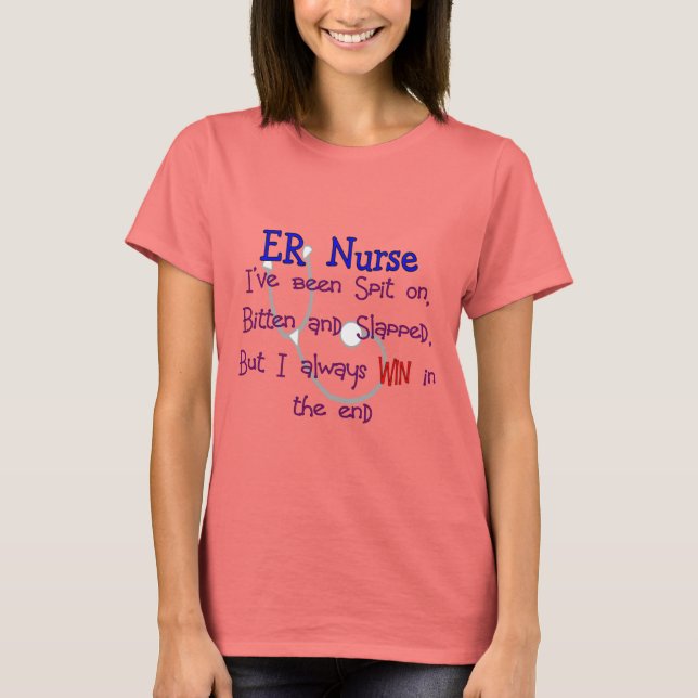 T-shirt L'infirmière "SPIT ON BITTEN and SLAPPED" (Devant)