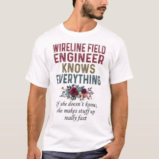 T-shirt L'Ingénieur De Champ En Ligne Sait Tout