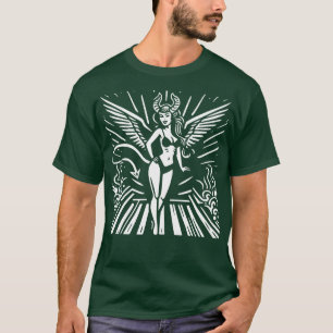 T-shirt Lino Cut Devil Girl