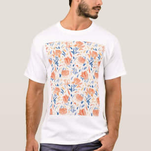 T-shirt Linocut botanique baroque : arrière - plan sans co