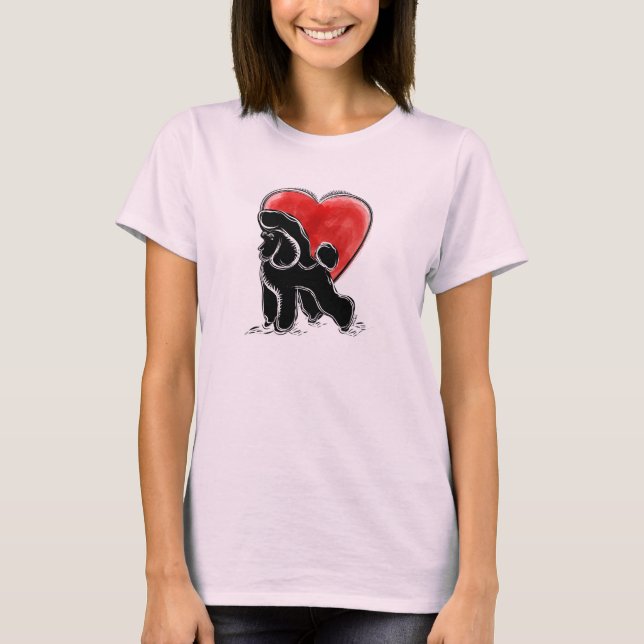 T-shirt Linogravure Caniche (Devant)