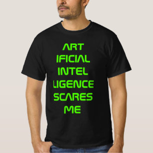 T-shirt L'intelligence artificielle me fait peur, vert néo