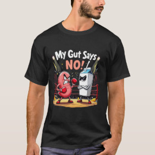 T-shirt L'intestin intolérant au lactose dit non Mème drôl