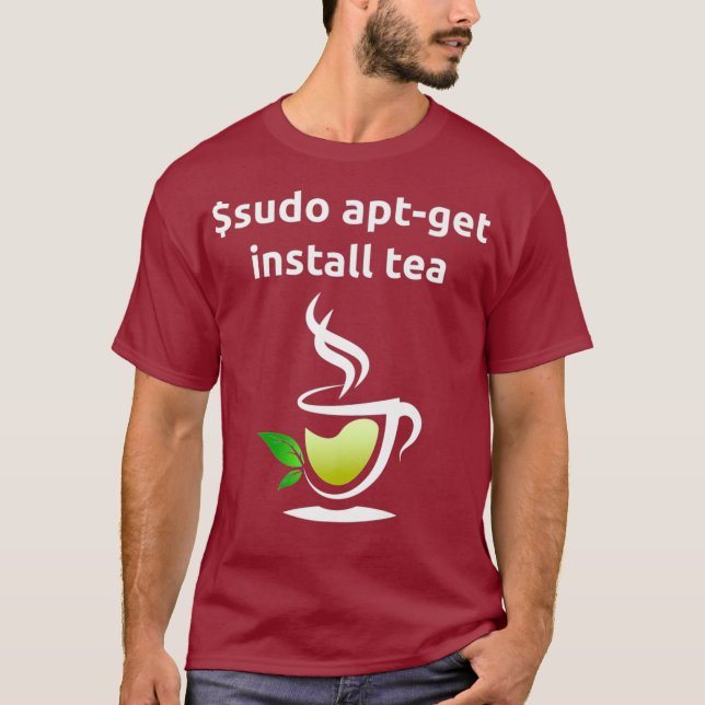 T-shirt Linu Sudo AptGet Installer Tea Uni Computer Don (Devant)