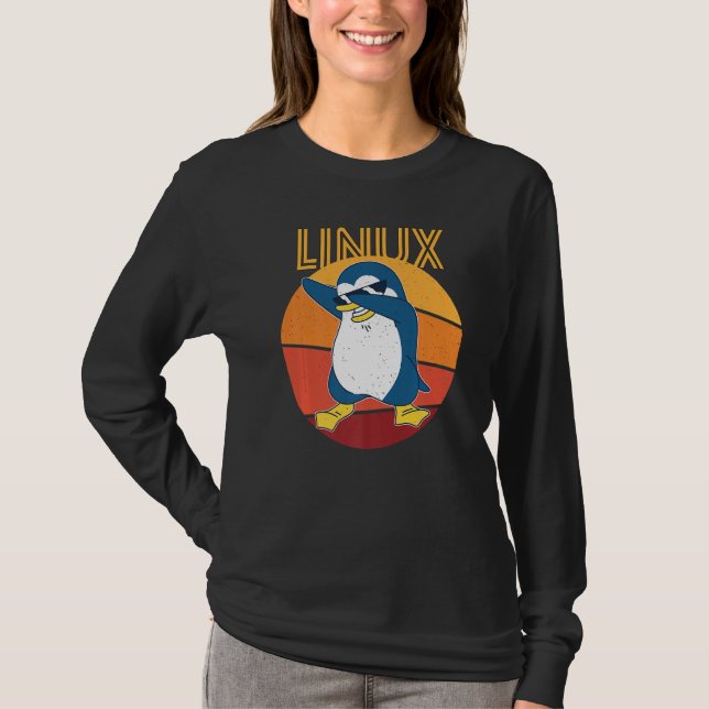 T-shirt Linux Admin Cool Penguin Nerd Informatics Premium (Devant)