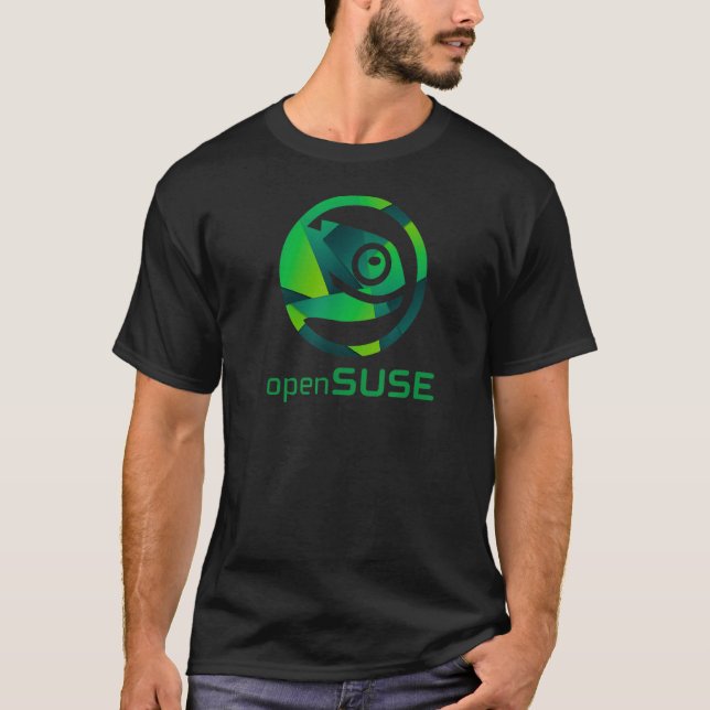 T-shirt Linux openSUSE lover slogline & Logo Open Source O (Devant)