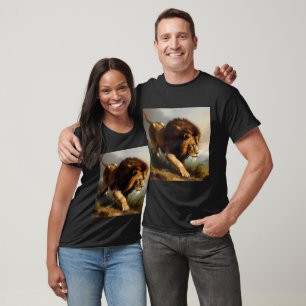 T-shirt Lion (13) Chat sauvage