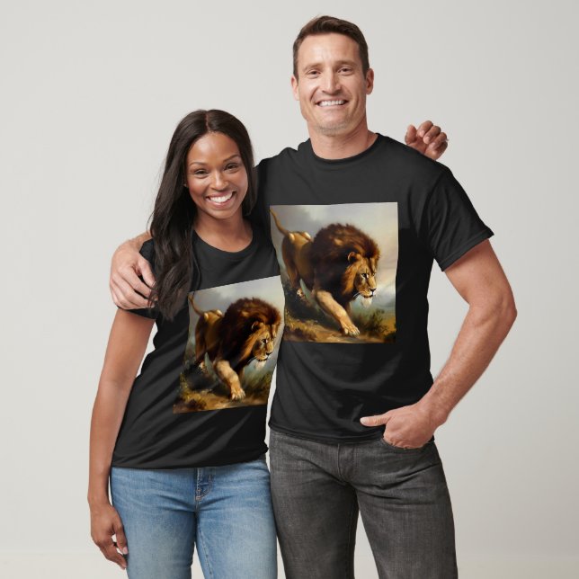 T-shirt Lion (13) Chat sauvage (Unisexe)