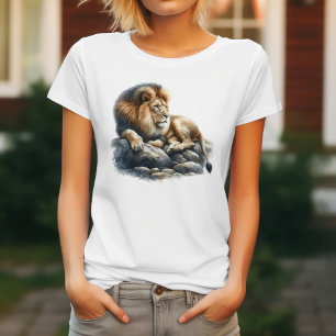 T-shirt Lion africain aquarelle
