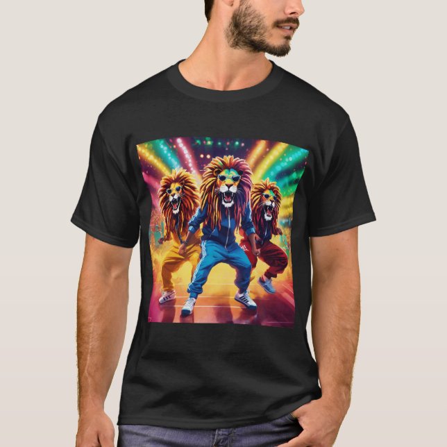 T-shirt Lion Animé Majestic Tee" (Devant)