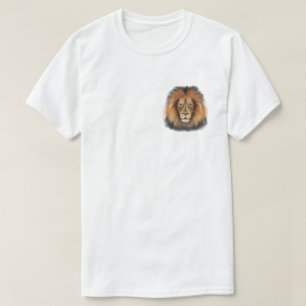 T-shirt lion aquarelle Leo roi safari animal jungle chat 