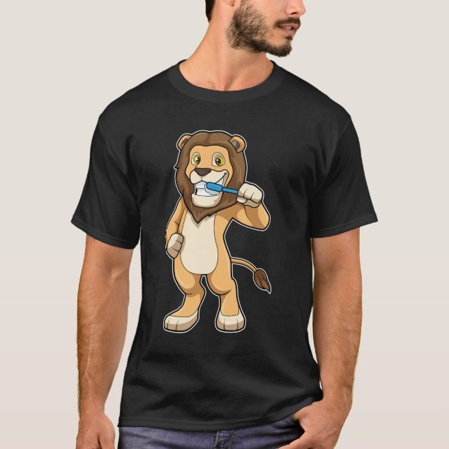 T-shirt Lion avec brosse à dents (Devant)