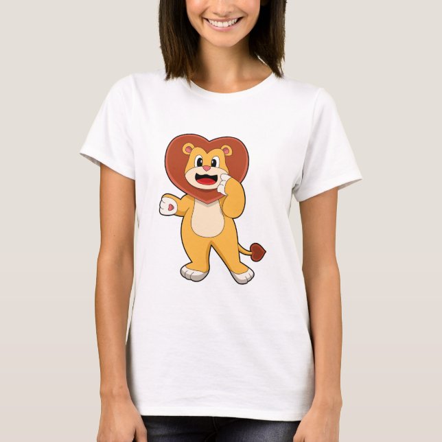 T-shirt Lion avec coeur (Devant)