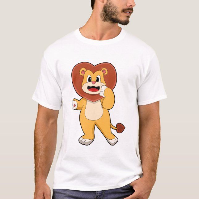 T-shirt Lion avec coeur (Devant)