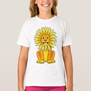 T-shirt Lion avec Fleur de tournesol