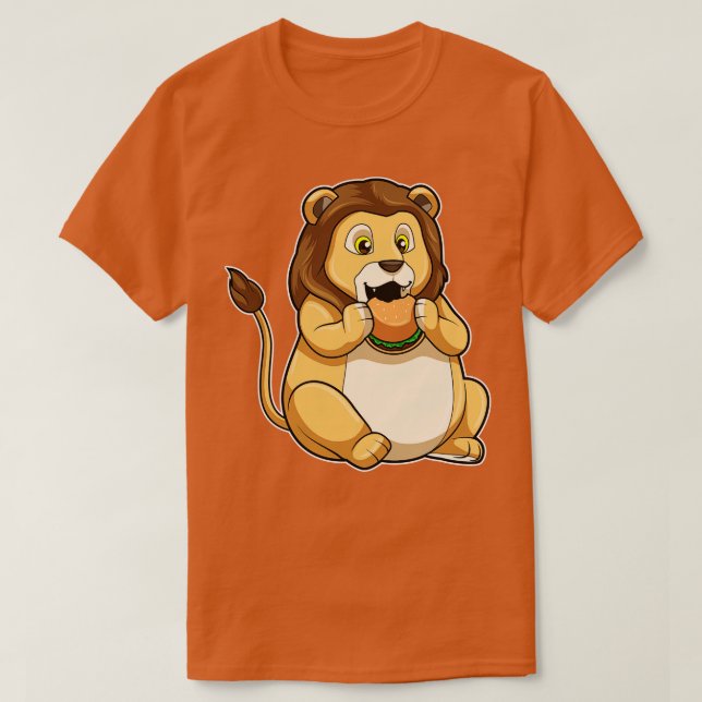 T-shirt Lion avec hamburger (Design devant)