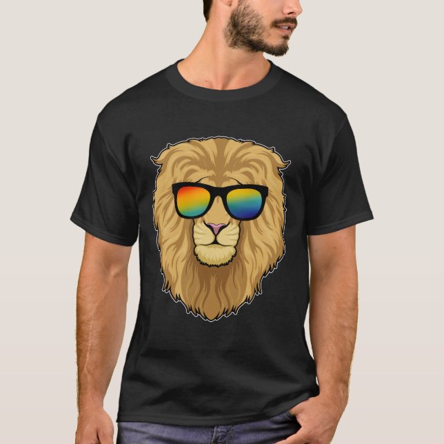 T-shirt Lion avec lunettes de soleil (Devant)