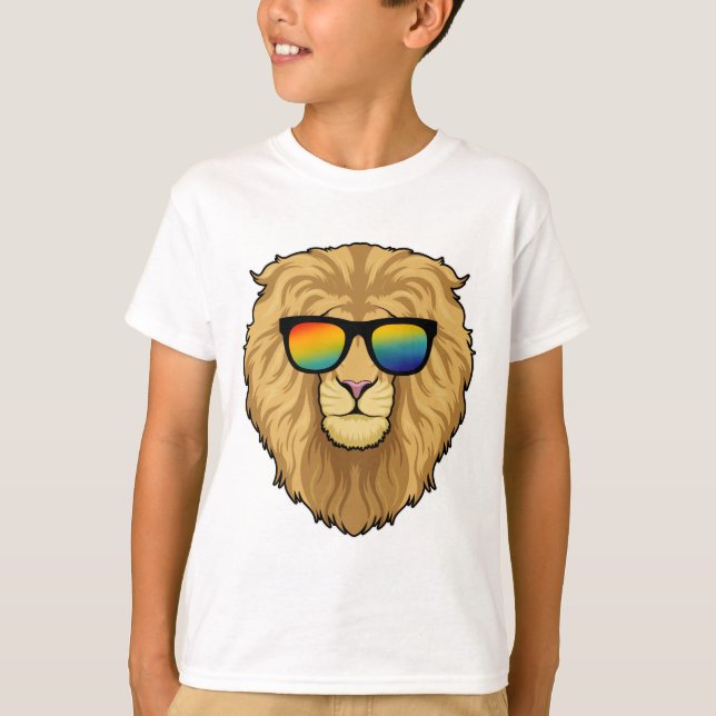 T-shirt Lion avec lunettes de soleil (Devant)