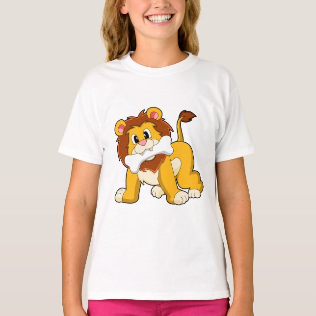 T-shirt Lion avec os (Devant)