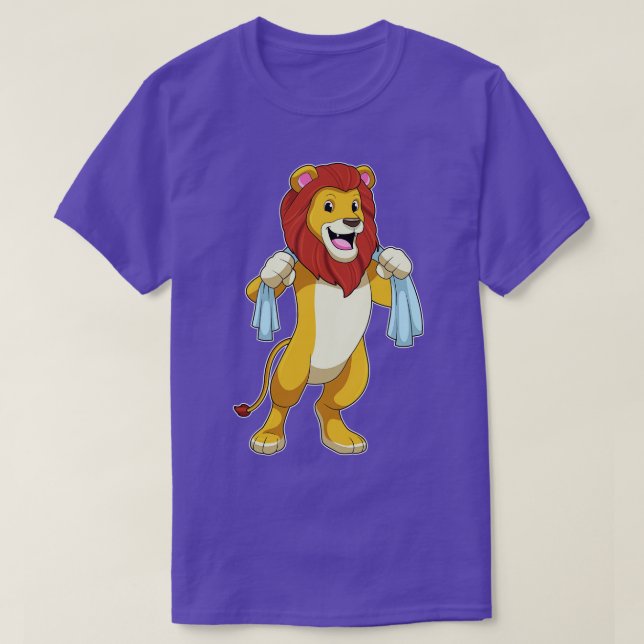 T-shirt Lion avec serviette pour douche (Design devant)