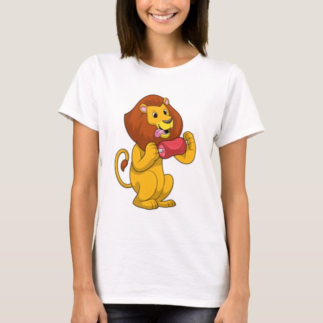 T-shirt Lion avec viande (Devant)