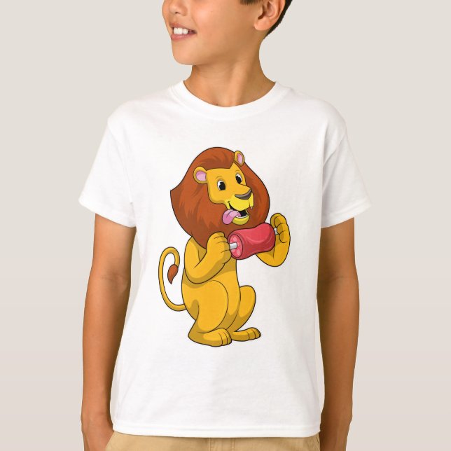 T-shirt Lion avec viande (Devant)
