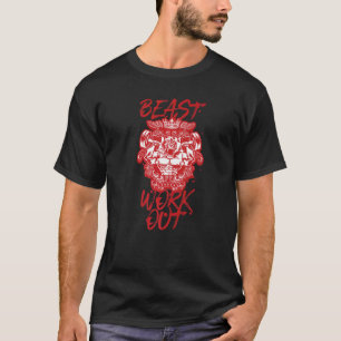 T-shirt Lion Beast Bodybuilding Entraînement Fitness Fitne