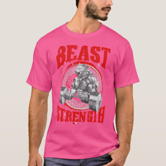 T-shirt Lion Beast Force entraînement Gym Bodybuilding Lif