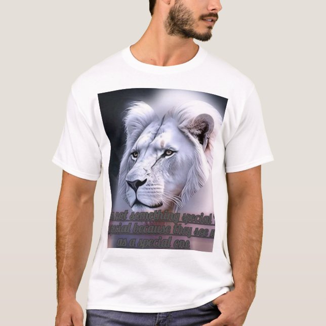 T-shirt lion blanc (Devant)