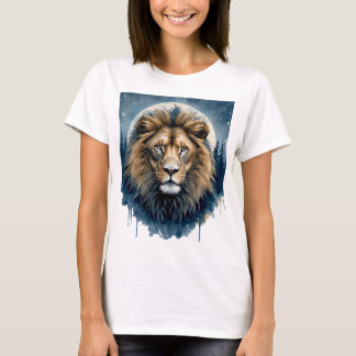 T-shirt Lion céleste aquarelle | Esprit du lion au clair d