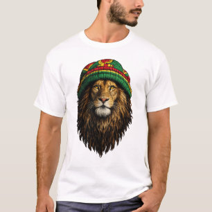 T-Shirt Lion Chapeau Rasta – Design Urbain Chill