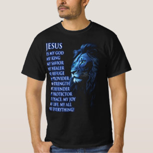 T-shirt Lion Christian Jésus Est Mon Dieu Roi Seigneur Sau