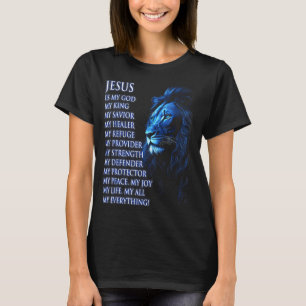 T-shirt Lion Christian Jesus Est Mon Roi, Dieu, Seigneur E