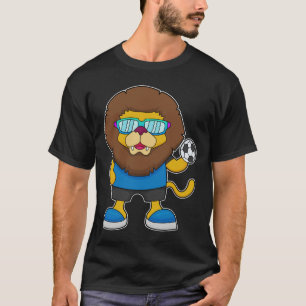 T-shirt Lion comme joueur de football avec Soccer