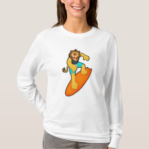 T-shirt Lion comme surfer avec Surfer