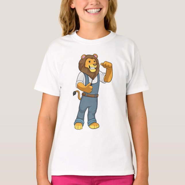 T-shirt Lion comme tournevis de Handyman (Devant)