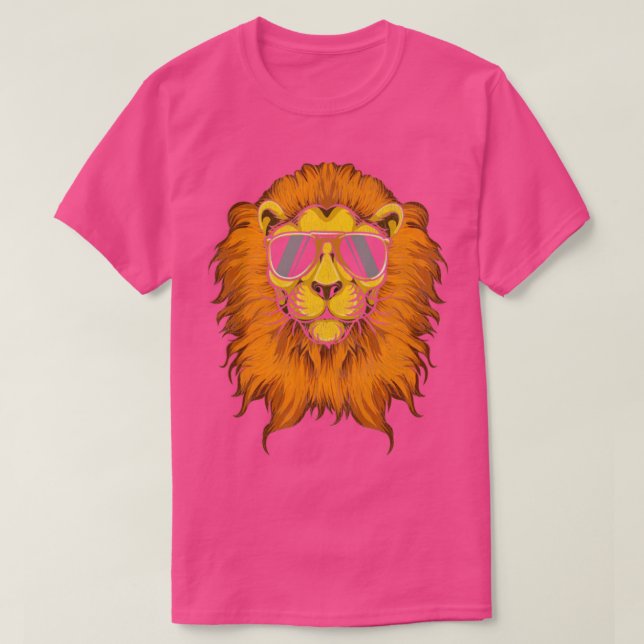 T-shirt Lion cool Lion Retro Lunettes de soleil Lions (Design devant)