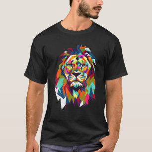 T-shirt Lion cool tendance Geometrique Africain animal Leo