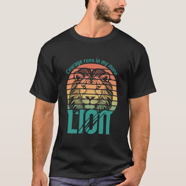 T-shirt Lion couché de soleil (Devant)