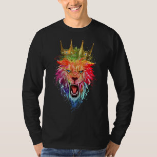 T-shirt Lion Crown Motivation Beast Workout King Leo Fitne
