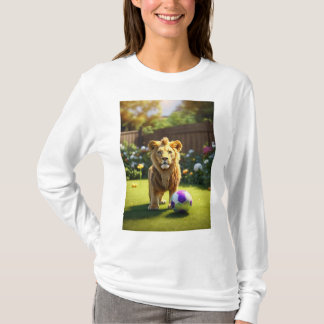 T-shirt Lion Cub's Playtime : Mère et Cub dans le jardin