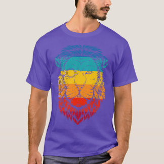 T-shirt Lion Cyberpunk rétro
