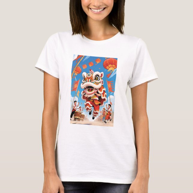 T-shirt Lion Dance Women White (Devant)